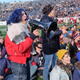 Josephine Steuer Ingall address the protestors at Yale-Harvard game last year.